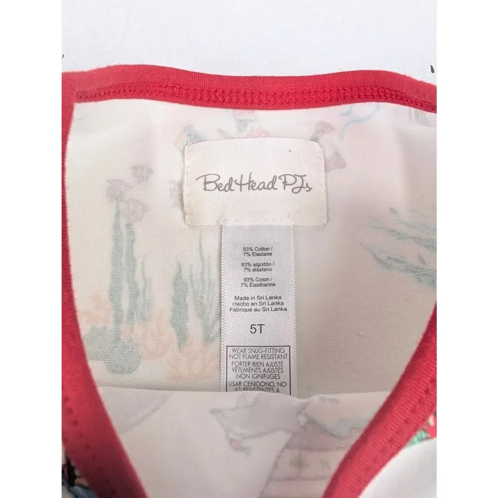 BedHead PJ's Youth 5T Ocean Life Santa Pajamas